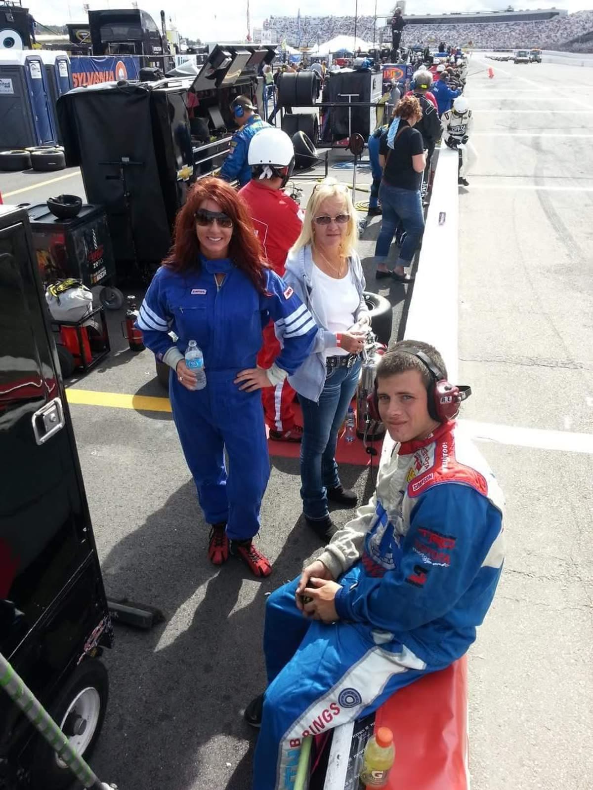 Jennifer on pit road.
